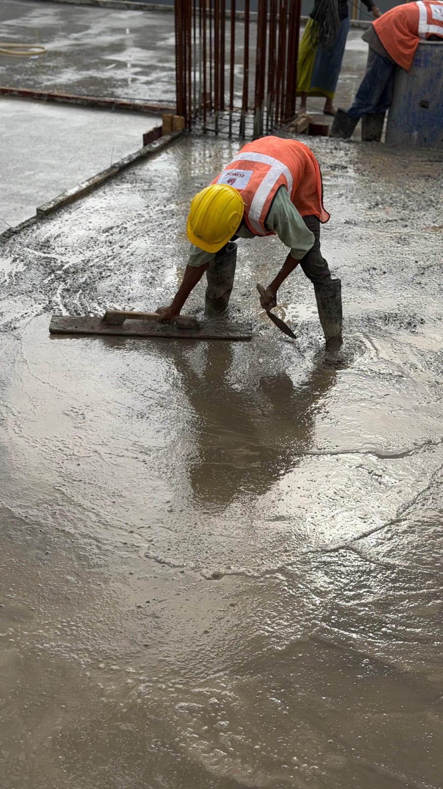 Reinforced cement concrete structural work on an Elimoc Infra high-rise.